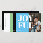 Moderne foto zwart wit rood goud vrolijke feestdag feestdagenkaart (Voorkant / Achterkant)