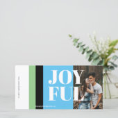 Moderne foto zwart wit rood goud vrolijke feestdag feestdagenkaart (Staand voorkant)