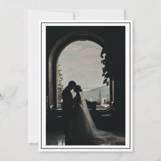 Moderne foto zwart-wit script kaart (Achterkant)