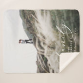 Moderne foto zwarte scriptfamilie elegant sherpa deken (Voorkant (horizontaal))