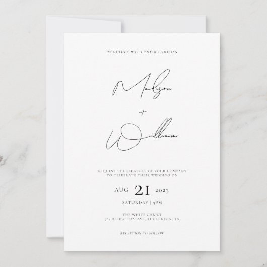 Moderne fotoArch QR Code Boho Wedding Kaart (Voorkant)