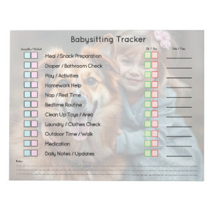 Moderne Fotobabysit Tracker Taakplanner Notitieblok