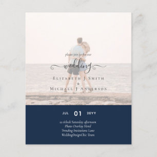 Moderne FOTOBEELD OVERLAY-TEXT Trouwbudget Flyer