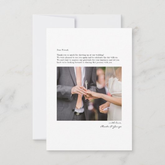 Moderne fotobruiloft bedankkaart (Achterkant)