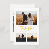 Moderne fotobruiloft bedankkaart (Voorkant / Achterkant)