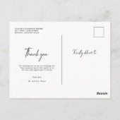 Moderne fotobruiloft Dank je Briefkaart (Achterkant)