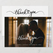 Moderne fotobruiloft Dank je Briefpapier (Voorkant / Achterkant)