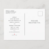 Moderne fotobruiloft met foto's op de datum aankondigingskaart (Achterkant)