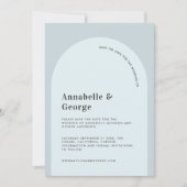 Moderne fotobruiloft met grafische typografie save the date (Voorkant)