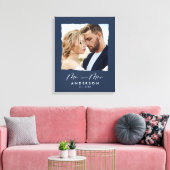 Moderne fotobruiloft op maat van Mr en Mrs. Canvas Afdruk (Insitu (Woonkamer))