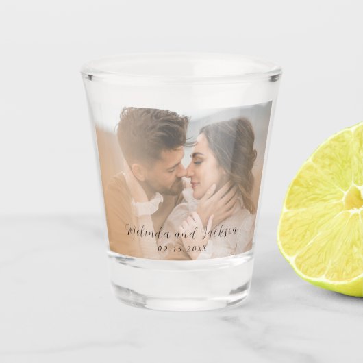 Moderne Fotobruiloft Shot Glas (Voorkant)