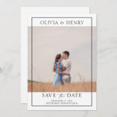 Moderne fotobruiloft sparen de datum kaart (Voorkant / Achterkant)