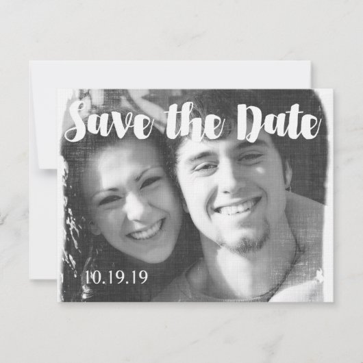 Moderne fotobruiloft sparen de datum save the date (Voorkant)