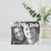 Moderne fotobruiloft sparen de datum save the date (Staand voorkant)