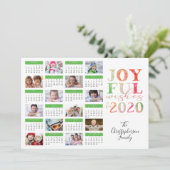 Moderne Fotocollage 2020 Agenda PRETTIGE WENSEN Feestdagenkaart (Staand voorkant)