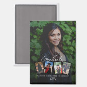 Moderne Fotocollage Afstuderen Keepsake Magnet Magneet (Voorkant / Achterkant)