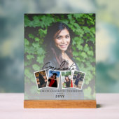 Moderne Fotocollage Afstuderen Keepsake | Wit Acryl Bord (Neutraal)