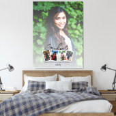Moderne Fotocollage Afstuderen Keepsake | Wit Canvas Afdruk (Insitu (Slaapkamer))