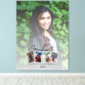 Moderne Fotocollage Afstuderen Keepsake | Wit Canvas Afdruk (Insitu (Houten vloer))