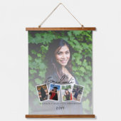 Moderne Fotocollage Afstuderen Keepsake | Wit Hangend Wandkleed (Voorkant)