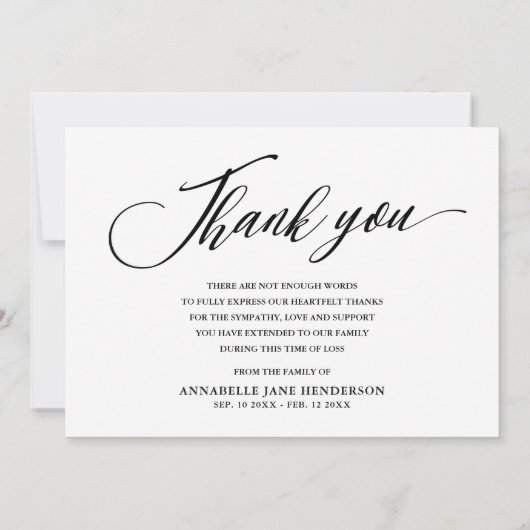 Moderne fotocollage begrafenis bedankt kaart (Achterkant)