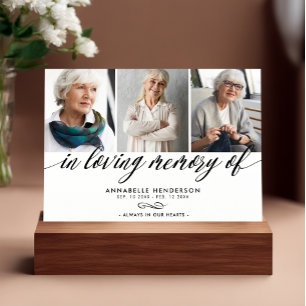 Moderne fotocollage begrafenis bedankt kaart