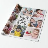 Moderne fotocollage | Beste papa ooit Cadeaupapier (Uitgerold)
