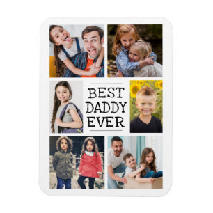 Moderne fotocollage Beste papa ooit Magneet