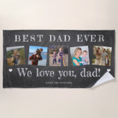 Moderne fotocollage beste vader ooit strandlaken (Voorkant)