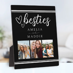 Moderne Fotocollage Beste Vriendinnen Zwart en Wit Fotoplaat