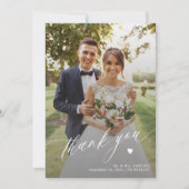 Moderne fotocollage bruiloft afdrukbaar dank u kaart (Voorkant)
