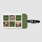 Moderne fotocollage "Daddy" Bagagelabel (Voorkant (horizontaal))