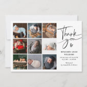 Moderne fotocollage Dank je geboorte Aankondiging (Voorkant)