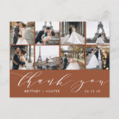 Moderne fotocollage Dank u Terracotta Briefkaart (Voorkant)