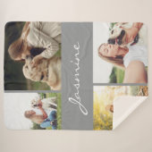 Moderne fotocollage Dog Gray Sherpa Deken (Voorkant (horizontaal))