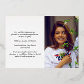 Moderne fotocollage Elegant Afstuderen Folie Uitnodiging (Achterkant)