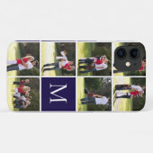 Moderne fotocollage en marineblauw Case-Mate iPhone case (Achterkant (horizontaal))