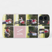 Moderne fotocollage en zwart monogram roze Case-Mate iPhone case (Achterkant (horizontaal))