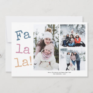 Moderne Fotocollage FaLaLa Kerstmis Feestdagenkaart