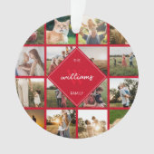 Moderne fotocollage familie Monogram Ornament (voorkant)