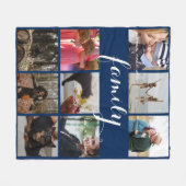 Moderne fotocollage familie typografie fleece deken (Voorkant (Horizontaal))