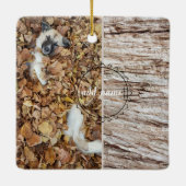 moderne fotocollage-fotohond keramisch ornament (Achterkant)