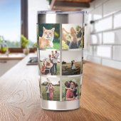 Moderne fotocollage geïsoleerde drinkbeker