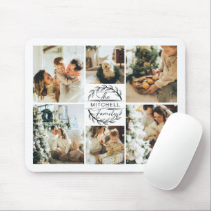 Moderne Fotocollage Gepersonaliseerde Monogram Gif Muismat