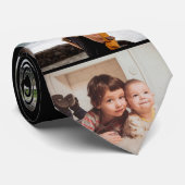 Moderne fotocollage gepersonaliseerde papa-modus stropdas (Opgerold)