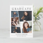Moderne fotocollage Graduation Party Kaart (Staand voorkant)