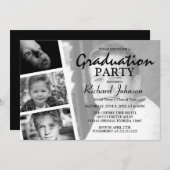 Moderne fotocollage Graduation Party Kaart (Voorkant / Achterkant)