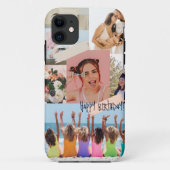 Moderne fotocollage Happy birthday Schattige Case-Mate iPhone Case (Achterkant)