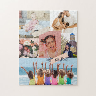 Moderne fotocollage Happy birthday Schattige Legpuzzel