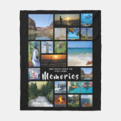 Moderne Fotocollage HERINNERINGEN Zwart Fleece Deken (Voorkant)